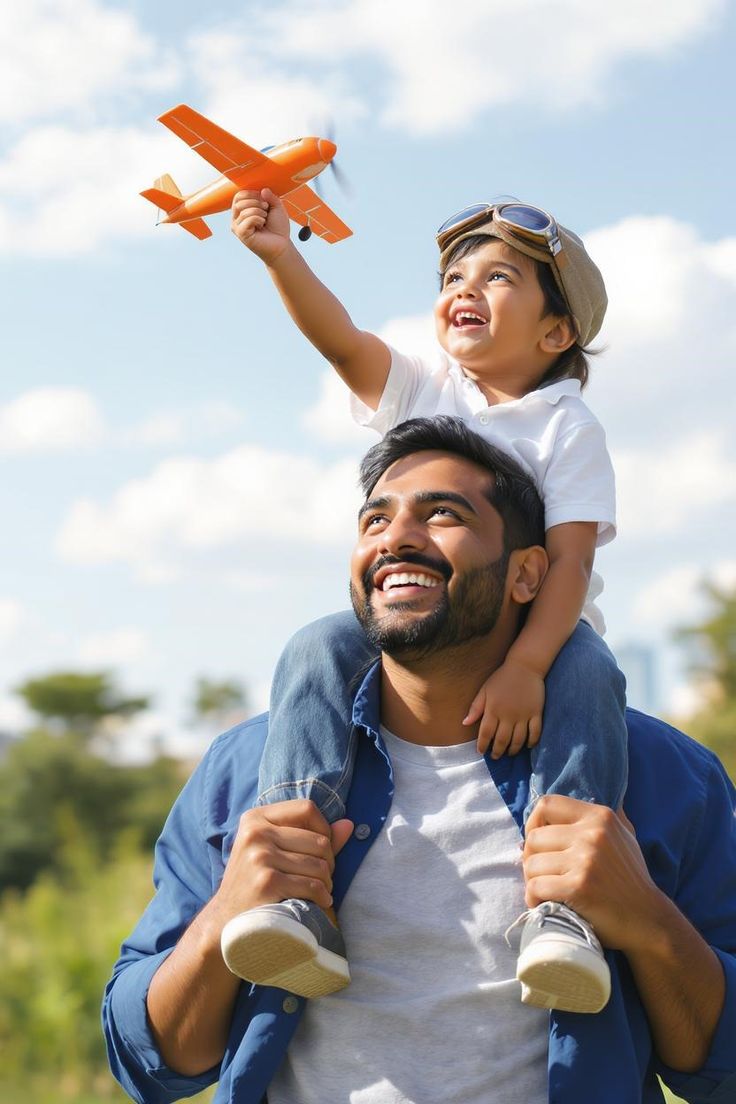 Father and daughter smiling